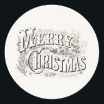 MERRY CHRISTMAS ROUND CUSTOM NAME STICKER<br><div class="desc">MERRY CHRISTMAS CLASSIC ROUND STICKER  FOR ENVELOPE SEALS</div>