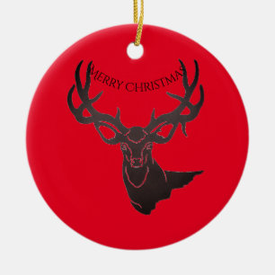 Merry Christmas Round Ornament-Deer Ceramic Orname Ceramic Tree Decoration