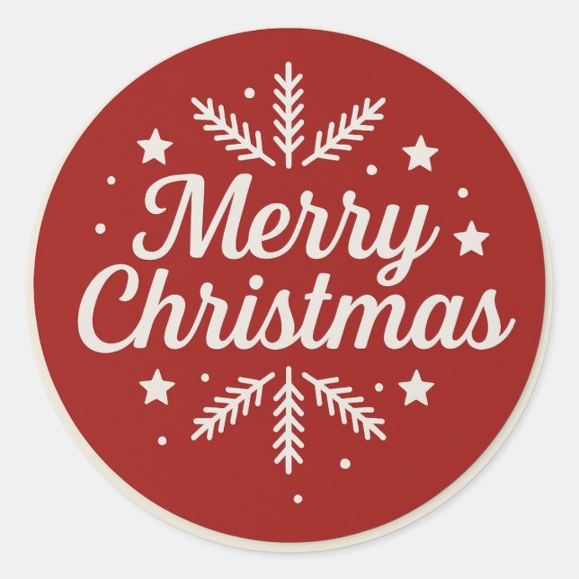 Merry Christmas Round Sticker (Front)