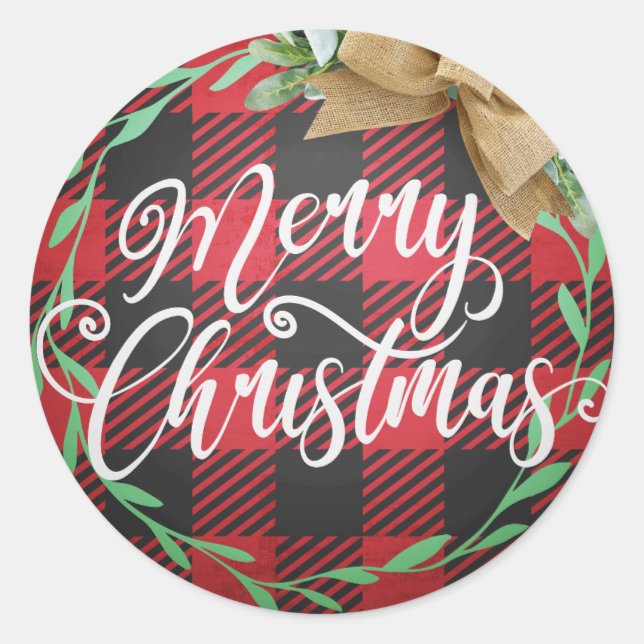 Merry Christmas Round Stickers, Label Stickers (Front)
