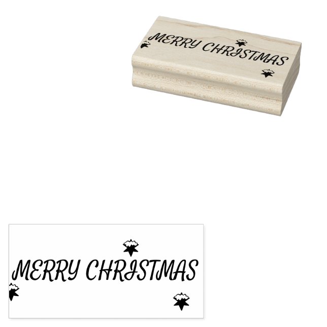 Merry Christmas Rubber Stamp (Stamped)