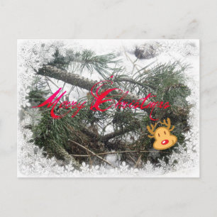 Merry Christmas Rudolph Postcard