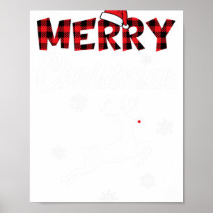 Merry Christmas Rudolph Reindeer Xmas Poster