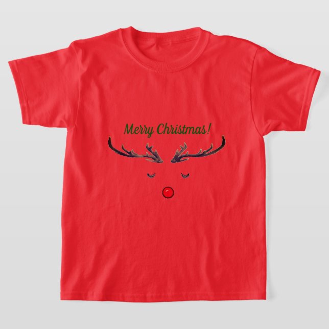 Merry Christmas Rudolph T-Shirt (Laydown)