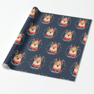Merry Christmas Rudolph Wrapping Paper