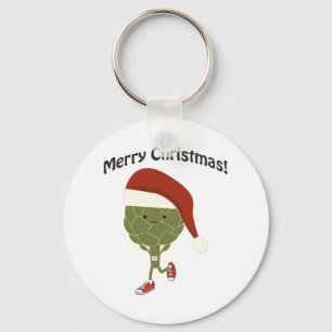 Merry Christmas! Running Artichoke Key Ring