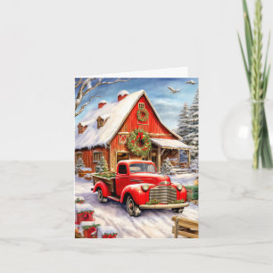 Merry Christmas Rustic Country Farmhouse Holiday Card