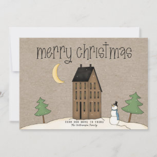 Merry Christmas Rustic Country Holiday Card