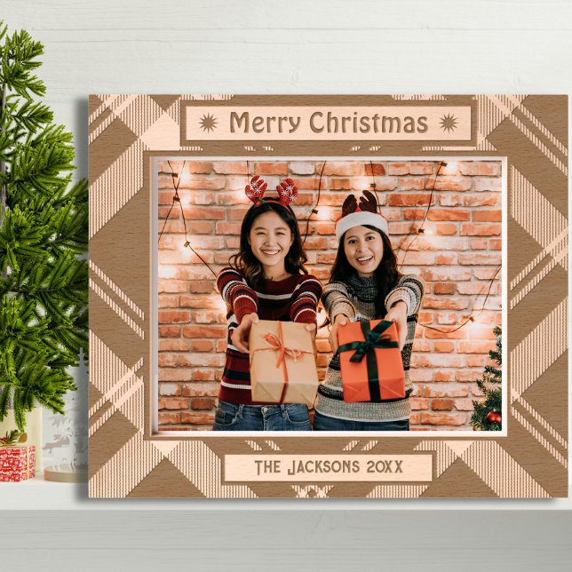 Merry Christmas rustic hoilday photo wooden etched (Creator Uploaded)
