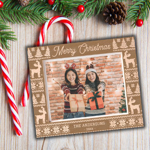 Merry Christmas rustic hoilday photo wooden etched Frames