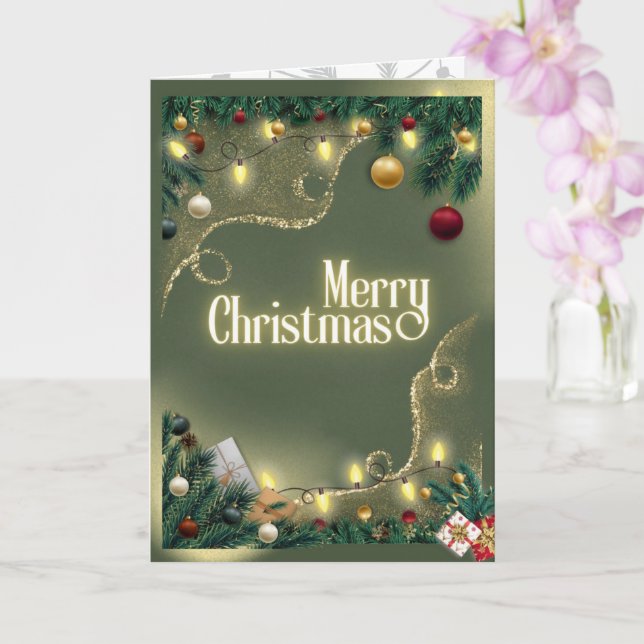 Merry Christmas Sage Card (Orchid)