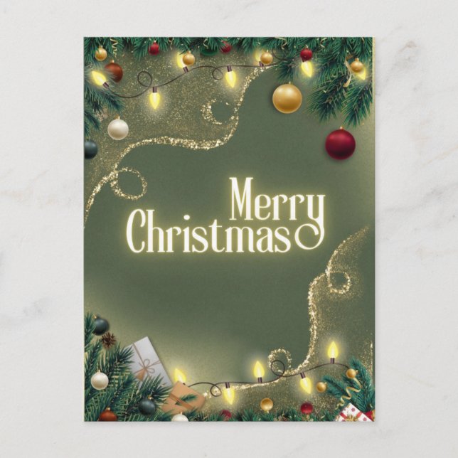 Merry Christmas Sage Postcard (Front)
