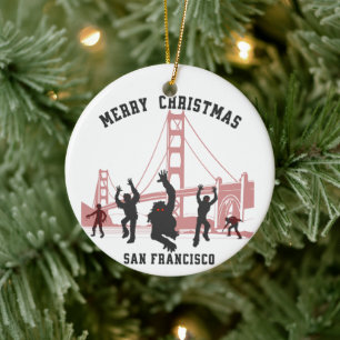 Merry Christmas San Francisco Souvenir Christmas Ceramic Tree Decoration