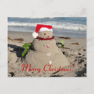 Merry Christmas! sandman snowman Holiday Postcard