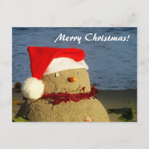 Merry Christmas! sandman/snowman Holiday Postcard