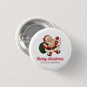 Merry christmas santa 3 cm round badge