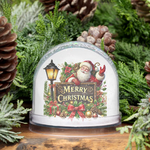 Merry Christmas Santa add message name year photo Snowglobe