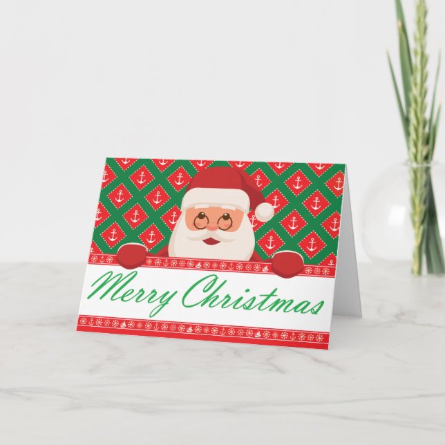 Merry Christmas - Santa Anchors Card (Front)