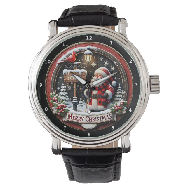 Merry Christmas Santa and Cardinal Watch (Front)