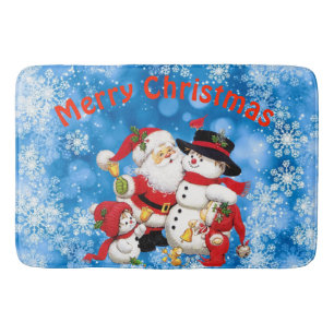 Merry Christmas Santa And Friends Bath Mat