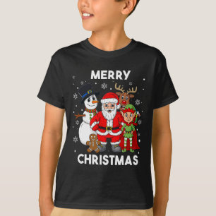 Merry Christmas Santa And Friends Boys Girl Kids F T-Shirt