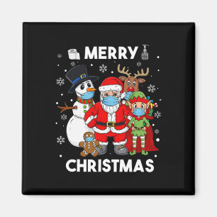 Merry Christmas Santa And Friends Boys Kids Family Magnet