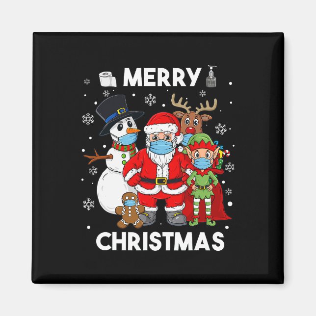 Merry Christmas Santa And Friends Boys Kids Family Magnet (Front)