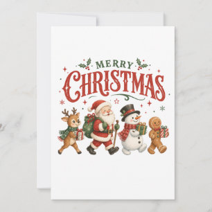 Merry Christmas Santa and Friends Card