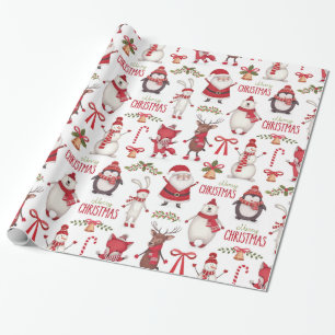 Merry Christmas Santa And Friends Wrapping Paper