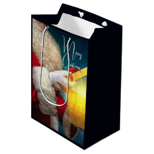 Merry Christmas Santa and Gift Medium Gift Bag