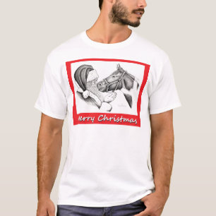 Merry Christmas Santa  and Horse T-Shirt