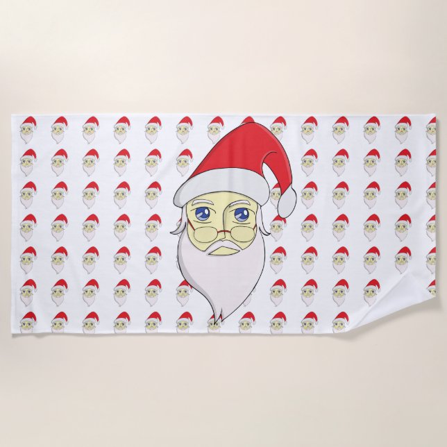 Merry Christmas Santa Beach Towel (Front)
