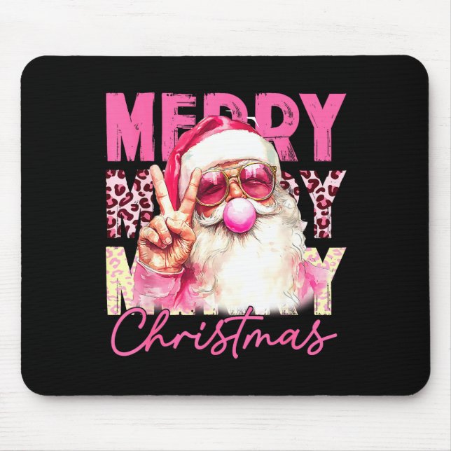 Merry Christmas Santa Bubble Gum Nk Xmas Family Me Mouse Mat (Front)