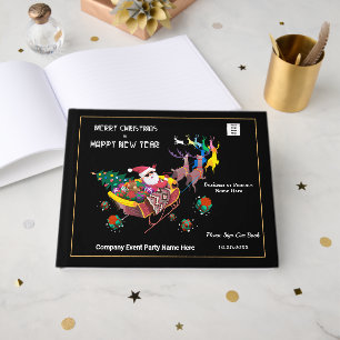 Merry Christmas Santa Businesses Logo Personalise  Guest Book