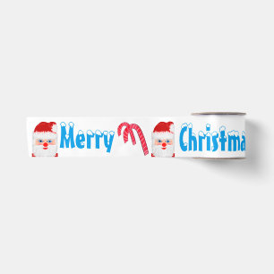 Merry Christmas Santa Candy Canes 3" Satin Ribbon
