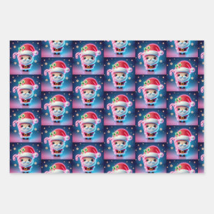 Merry Christmas Santa Candy Wrapping Paper Sheet