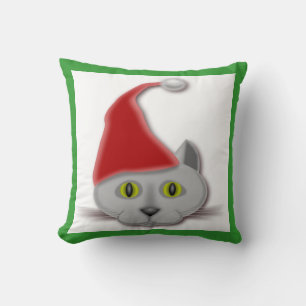 "MERRY CHRISTMAS" SANTA CAT CUSHION