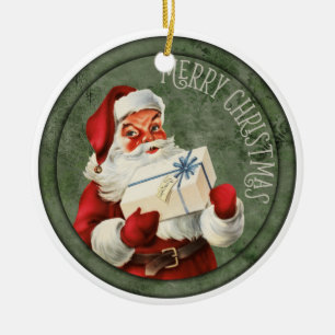 Merry Christmas Santa Ceramic Tree Decoration