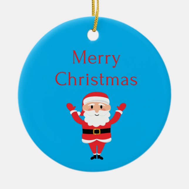 merry christmas santa  ceramic tree decoration (Front)