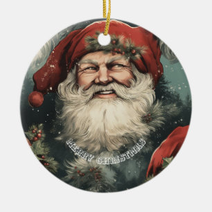Merry Christmas Santa Ceramic Tree Decoration
