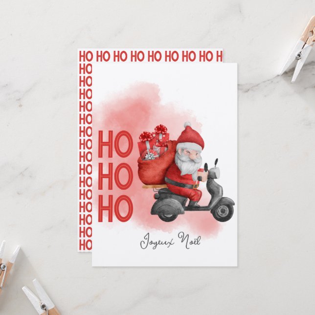 Merry Christmas Santa Christmas ho ho ho Invitation (Front/Back In Situ)