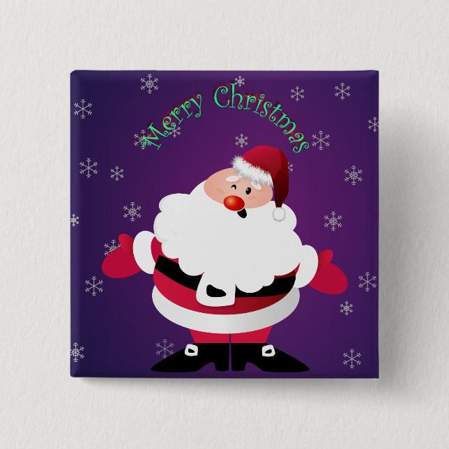 Merry Christmas Santa Claus 15 Cm Square Badge (Front)