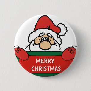 Merry Christmas Santa Claus 6 Cm Round Badge