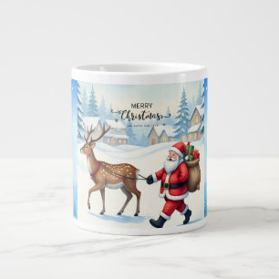 Merry Christmas, Santa Claus and Gift of Love Large Coffee Mug