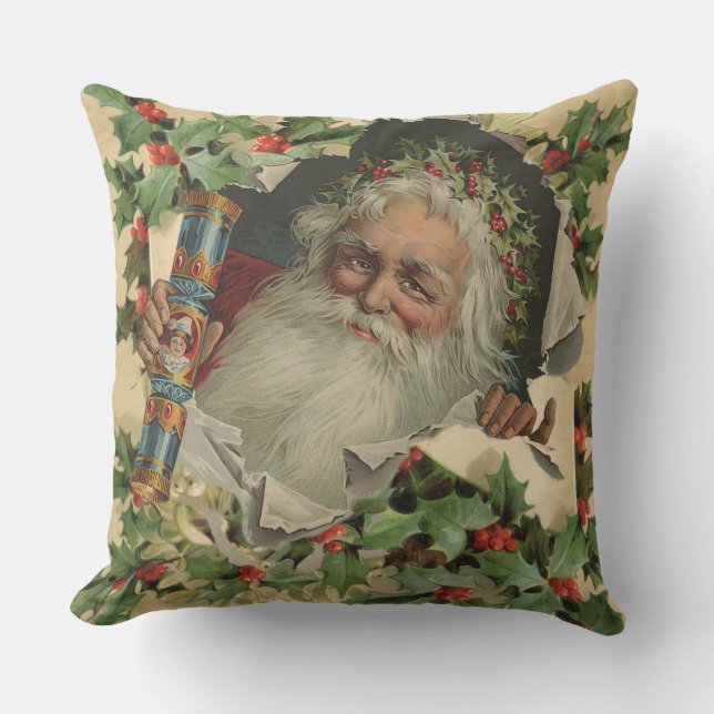 Merry Christmas Santa Claus Antique classic Cushion (Front)