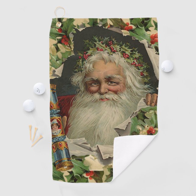 Merry Christmas Santa Claus Antique classic Golf Towel (InSitu)