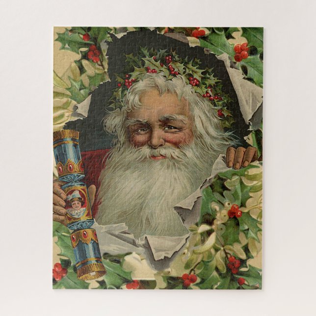 Merry Christmas Santa Claus Antique classic Jigsaw Puzzle (Vertical)