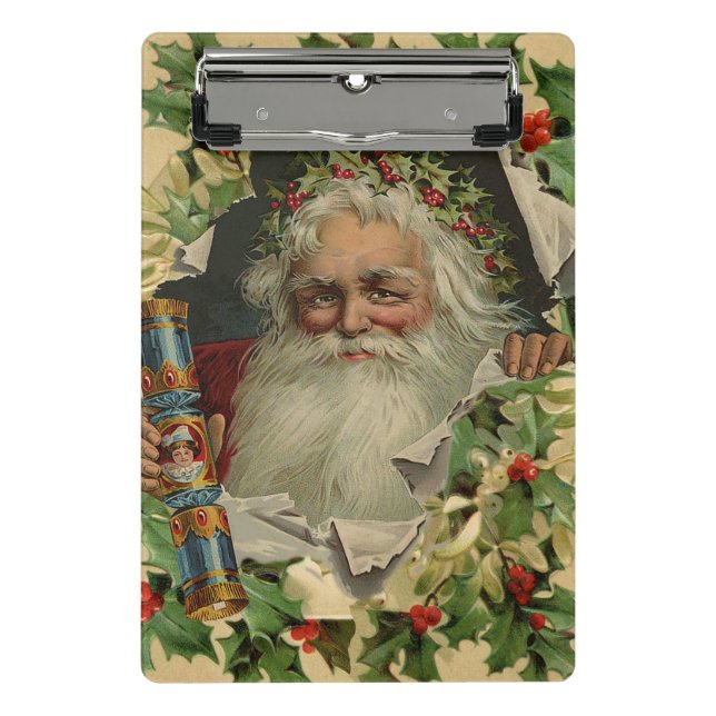 Merry Christmas Santa Claus Antique classic Mini Clipboard (Front)
