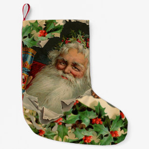 Merry Christmas Santa Claus Antique classic Small Christmas Stocking