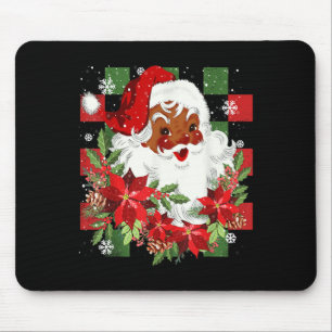 Merry Christmas Santa Claus Black Afro African Ame Mouse Mat